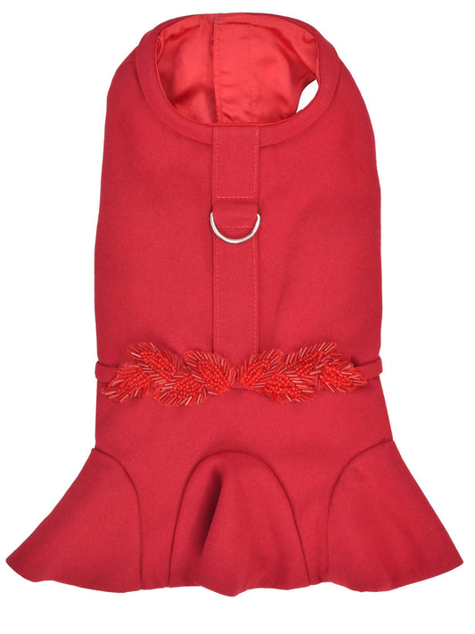 Satin Embellished Dress Red – Elegant Dog Fashion - Doglicious Bakery Bites