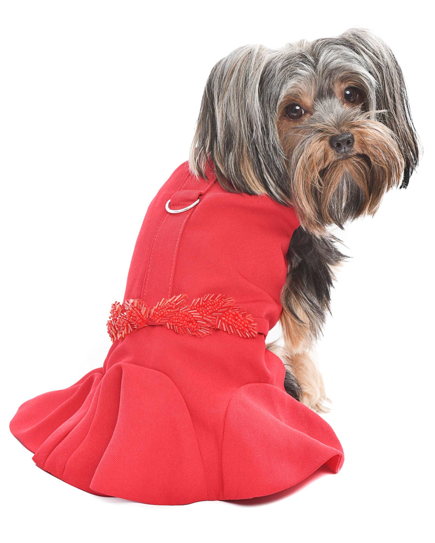 Satin Embellished Dress Red – Elegant Dog Fashion - Doglicious Bakery Bites
