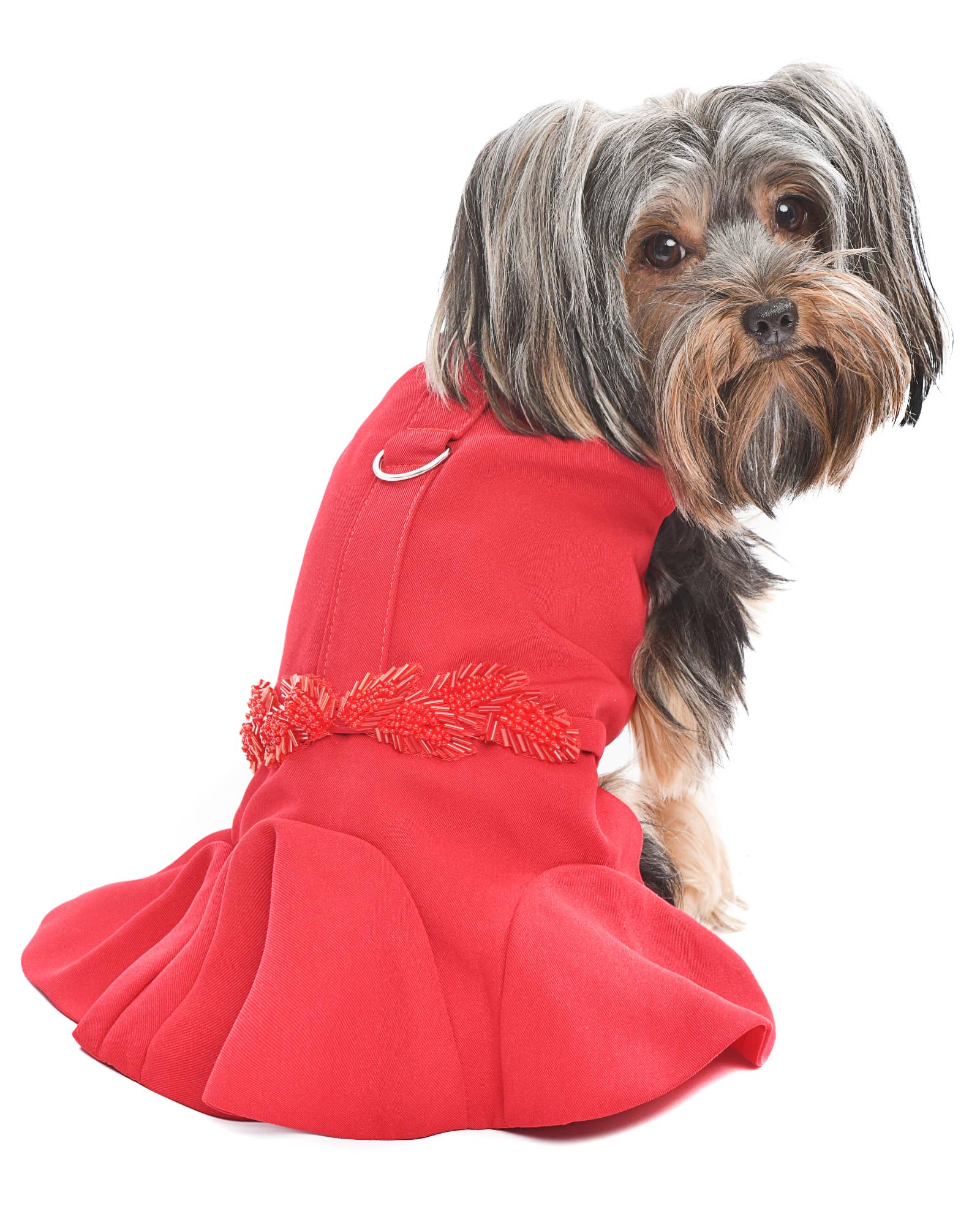Satin Embellished Dress Red – Elegant Dog Fashion - Doglicious Bakery Bites