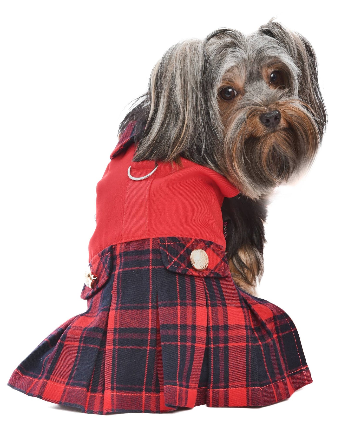Scottish Pleated Dress Red Blue – Timeless Plaid Pet Apparel - Doglicious Bakery Bites