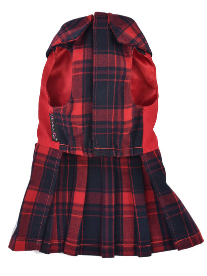 Scottish Pleated Dress Red Blue – Timeless Plaid Pet Apparel - Doglicious Bakery Bites