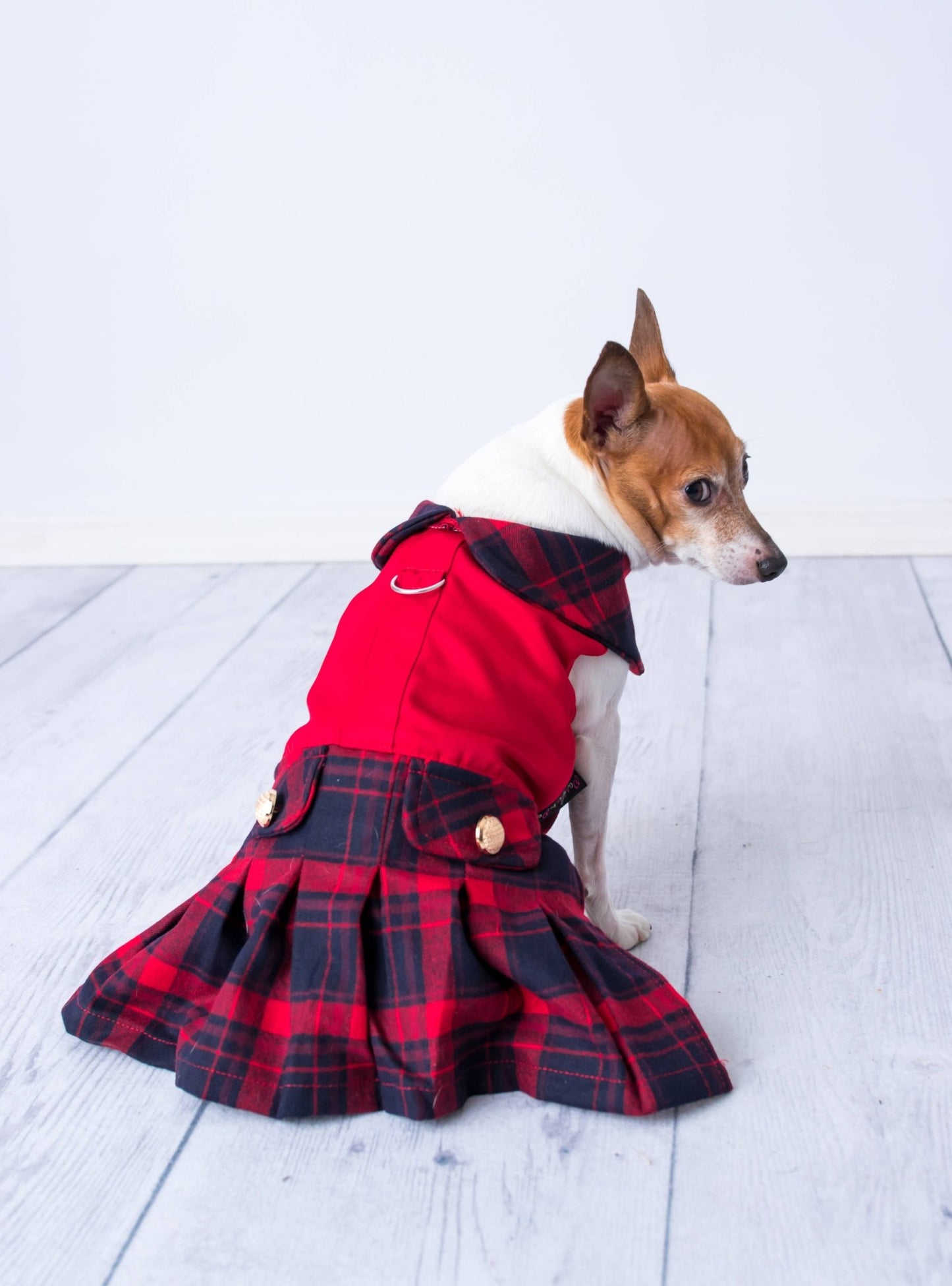 Scottish Pleated Dress Red Blue – Timeless Plaid Pet Apparel - Doglicious Bakery Bites
