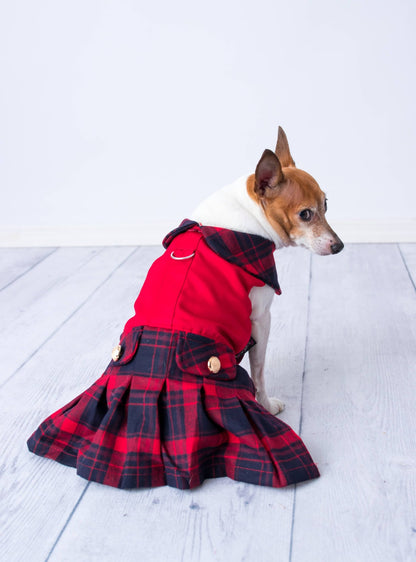 Scottish Pleated Dress Red Blue – Timeless Plaid Pet Apparel - Doglicious Bakery Bites