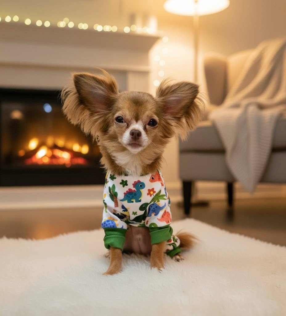 Soft Dog Pajamas - Dinos Fun! - Doglicious Bakery Bites