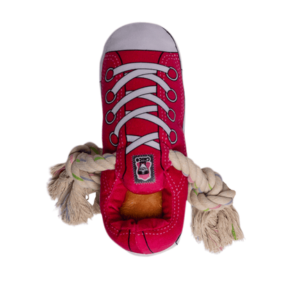 Squeaking Comfort Plush Sneaker Soft and Cozy Dog Toy - Pink - Doglicious Bakery Bites