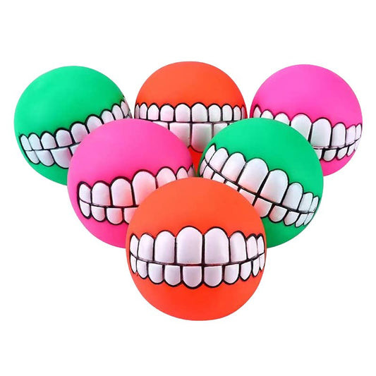 Squeaky Dog Ball Toy with Teeth Print Design - Doglicious Bakery Bites