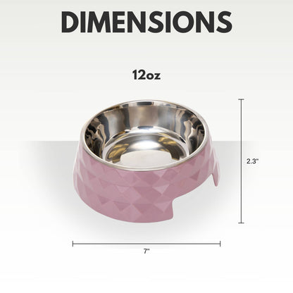 Stainless Steel Dog Bowl (Wood Rose) - Doglicious Bakery Bites
