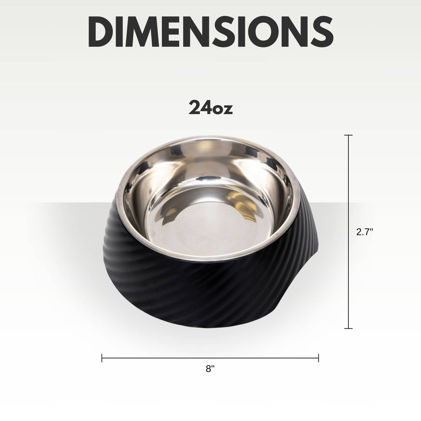 Stainless Steel Dog or Cat Bowl - Black Twill Design - Doglicious Bakery Bites