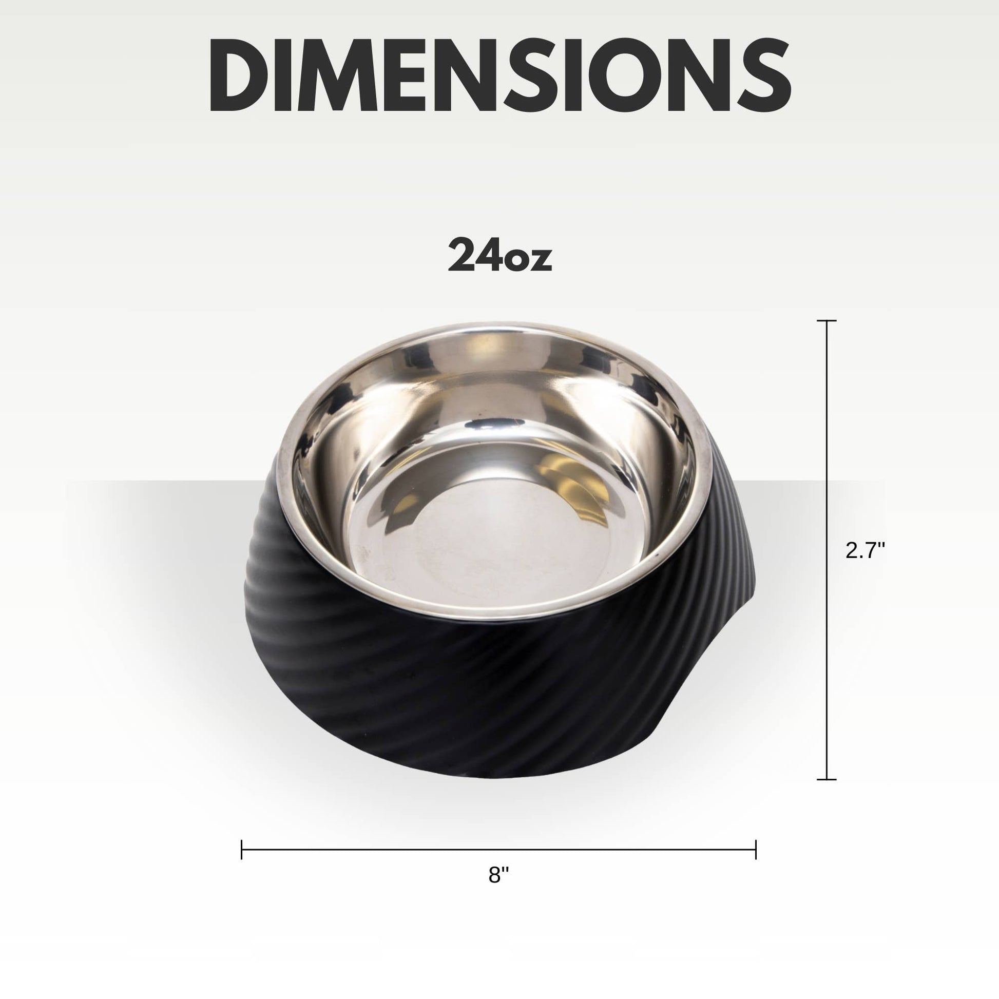 Stainless Steel Dog or Cat Bowl - Black Twill Design - Doglicious Bakery Bites