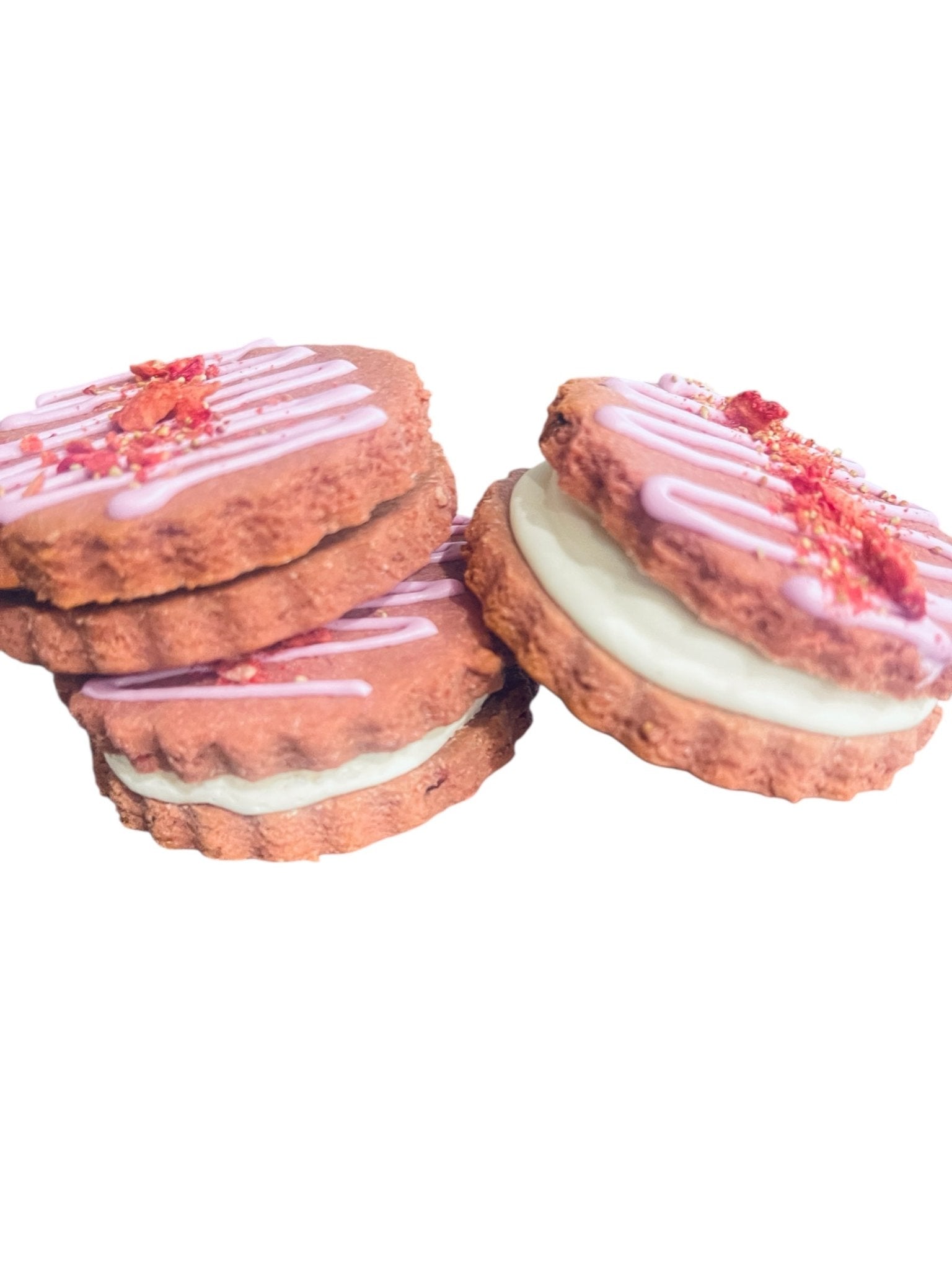 Strawberry Cream Macarons - Doglicious Bakery Bites