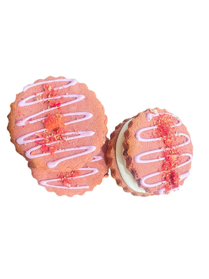 Strawberry Cream Macarons - Doglicious Bakery Bites