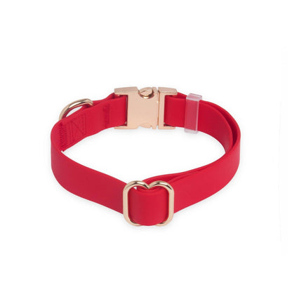 SUNNY TAILS - Cherry Red Waterproof Dog Collar - Doglicious Bakery Bites