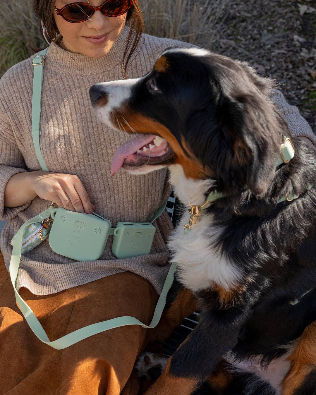 SUNNY TAILS - Ember Black Snap Dog Treat Pouch - Doglicious Bakery Bites