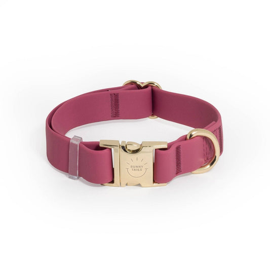 SUNNY TAILS - Mulberry Burgundy Waterproof Dog Collar - Doglicious Bakery Bites