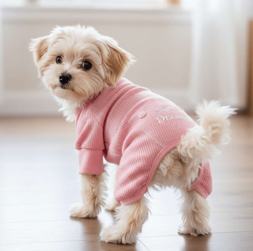 Sweet Dreams Thermal Dog Pajamas - Pink - Doglicious Bakery Bites