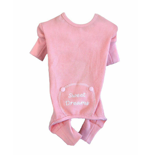 Sweet Dreams Thermal Dog Pajamas - Pink - Doglicious Bakery Bites