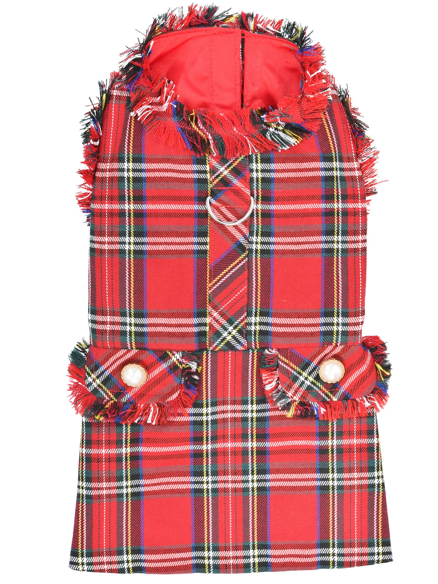 Tartan Fringe Dress Red – Chic Plaid Outfit for Pets - Doglicious Bakery Bites