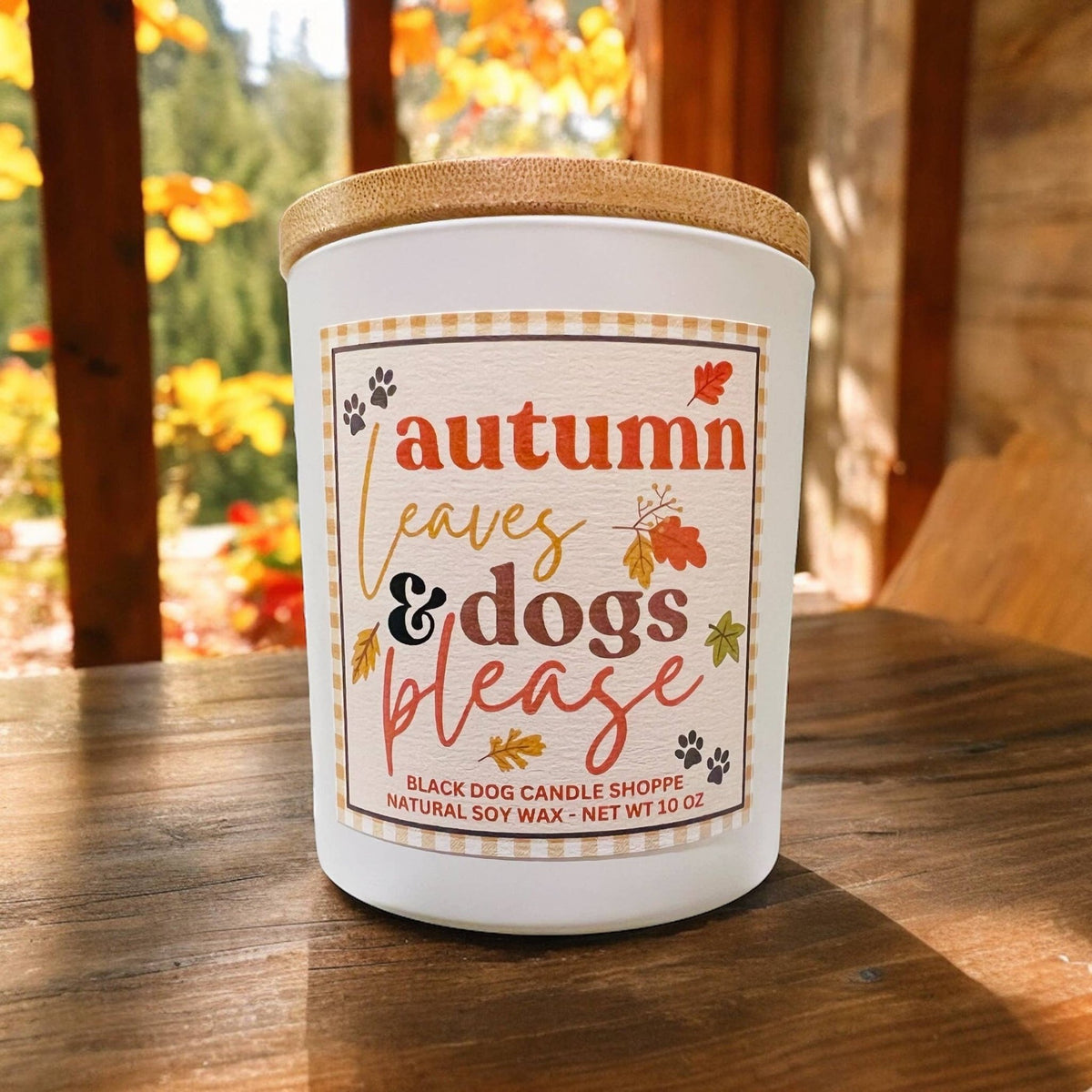 The Black Dog Candle Shoppe - Autumn Leaves and Dogs Please Candle - Doglicious Bakery Bites