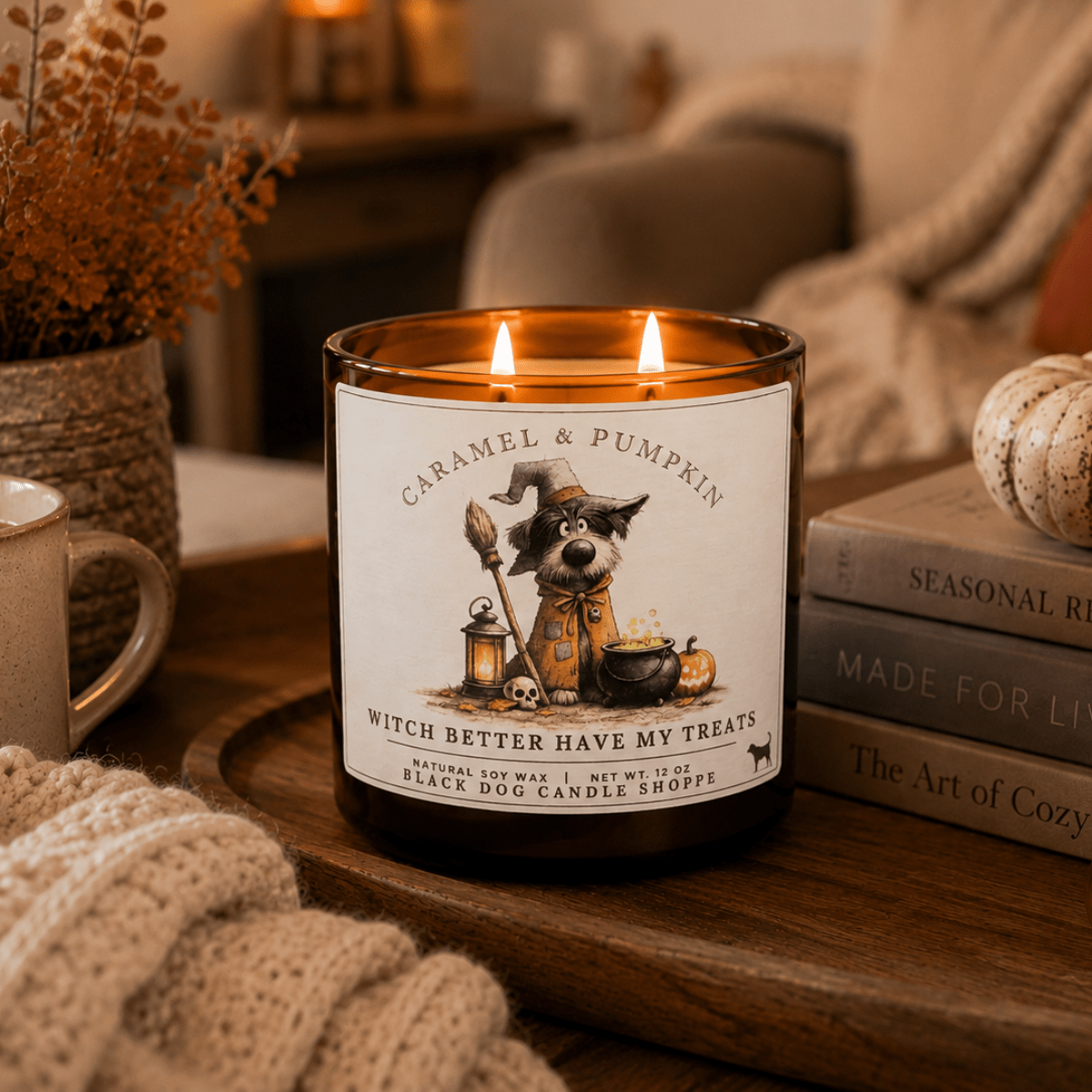 The Black Dog Candle Shoppe - Witch Better Have my Treats Double Wick Candle - Doglicious Bakery Bites