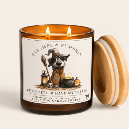 The Black Dog Candle Shoppe - Witch Better Have my Treats Double Wick Candle - Doglicious Bakery Bites