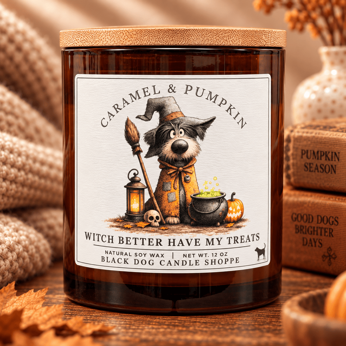 The Black Dog Candle Shoppe - Witch Better Have my Treats Double Wick Candle - Doglicious Bakery Bites