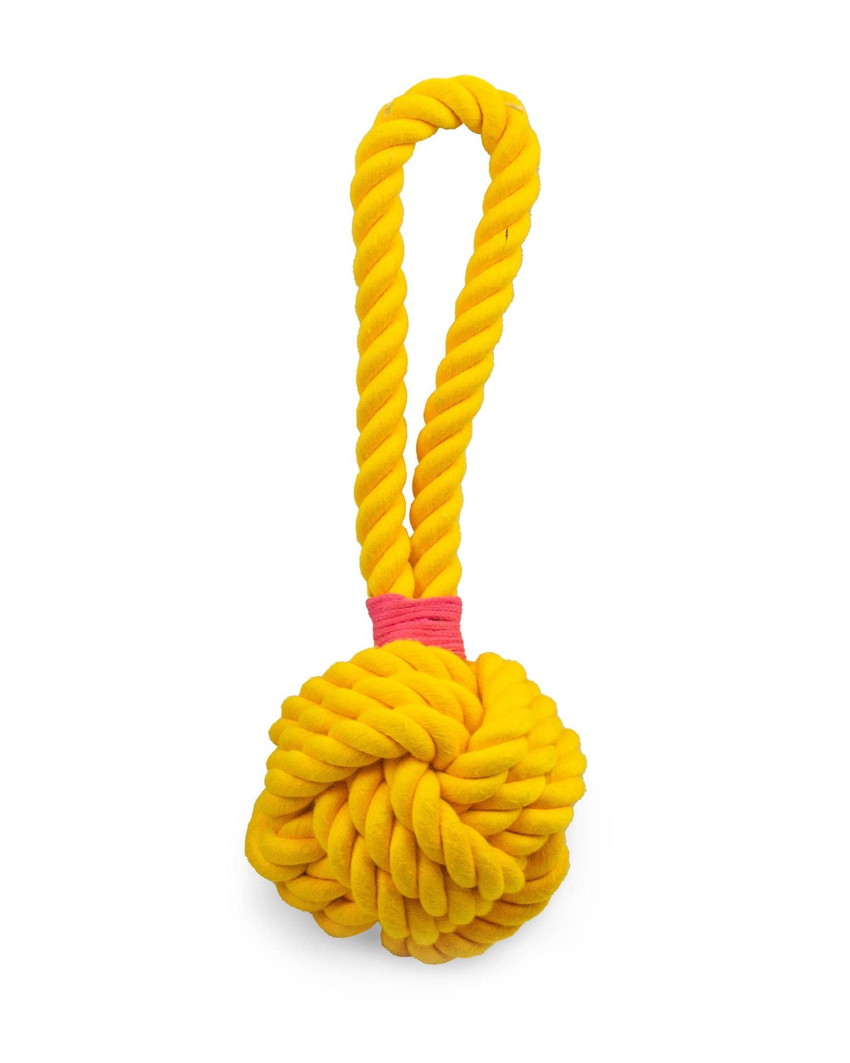Thoozy Pet Ball Tug Rope Dog Toy with Handle Yellow 5" - Doglicious Bakery Bites