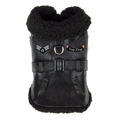Top Dog Flight Harness Bomber Coat - Black - Doglicious Bakery Bites