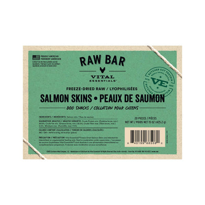 Vital Essentials RAW BAR FD Raw Salmon Skins 20 pcs - Doglicious Bakery Bites