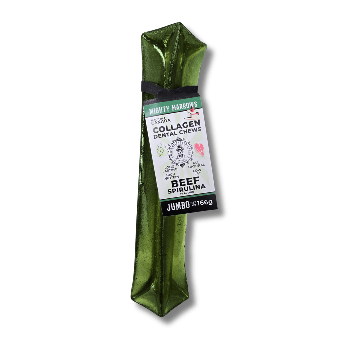 Wag & Bright Supply Co. - Mighty Marrows Collagen Dental Chew- Spirulina Beef- 3 Sizes - Doglicious Bakery Bites