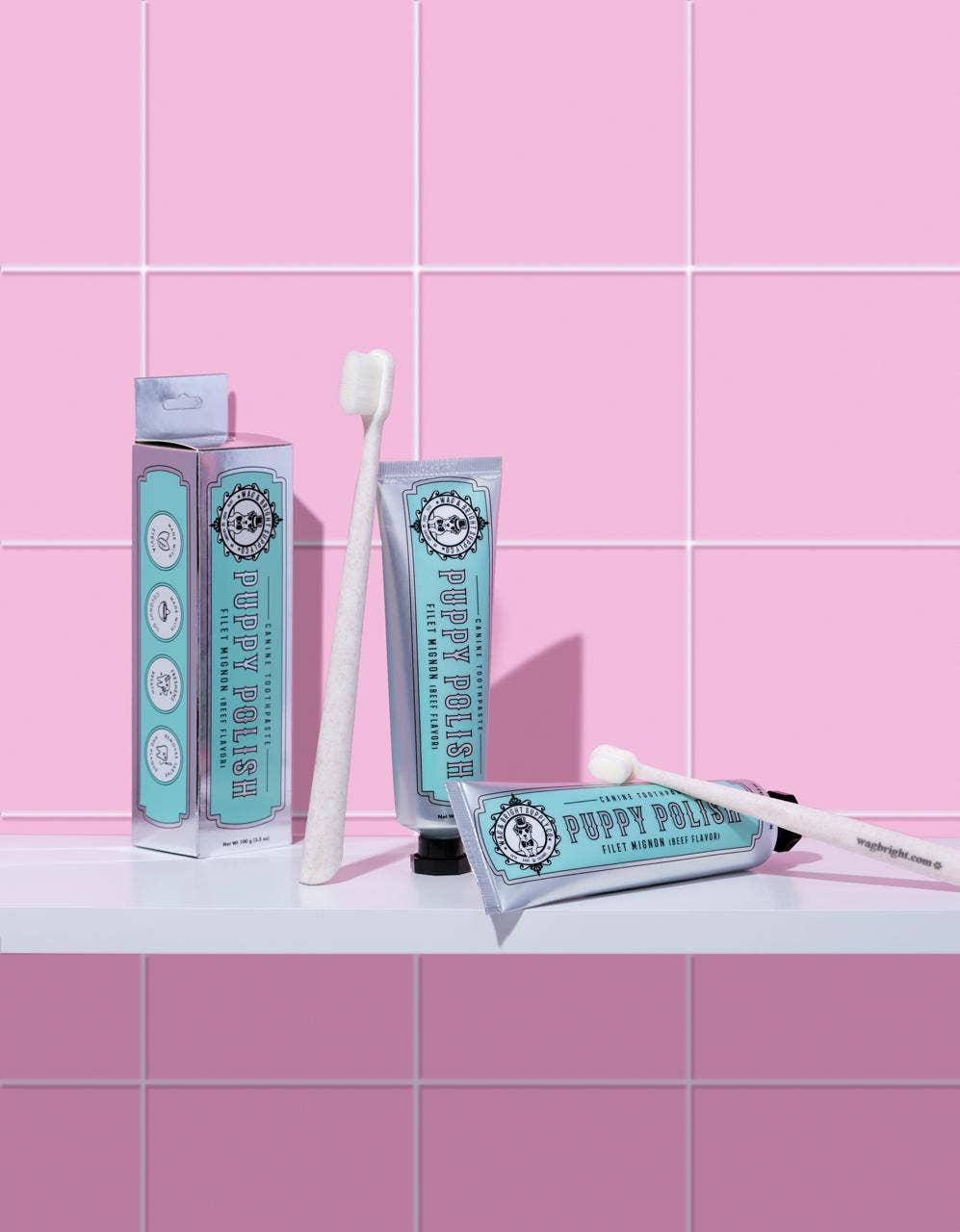 Wag & Bright Supply Co. - Puppy Polish Toothpaste - Filet Mignon (Beef) - Doglicious Bakery Bites