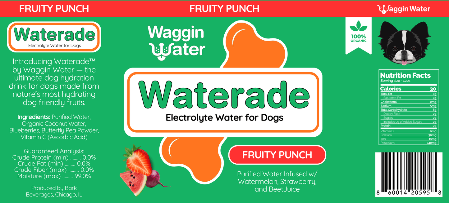Waggin Water - Fruity Punch Hydration Drink - Doglicious Bakery Bites