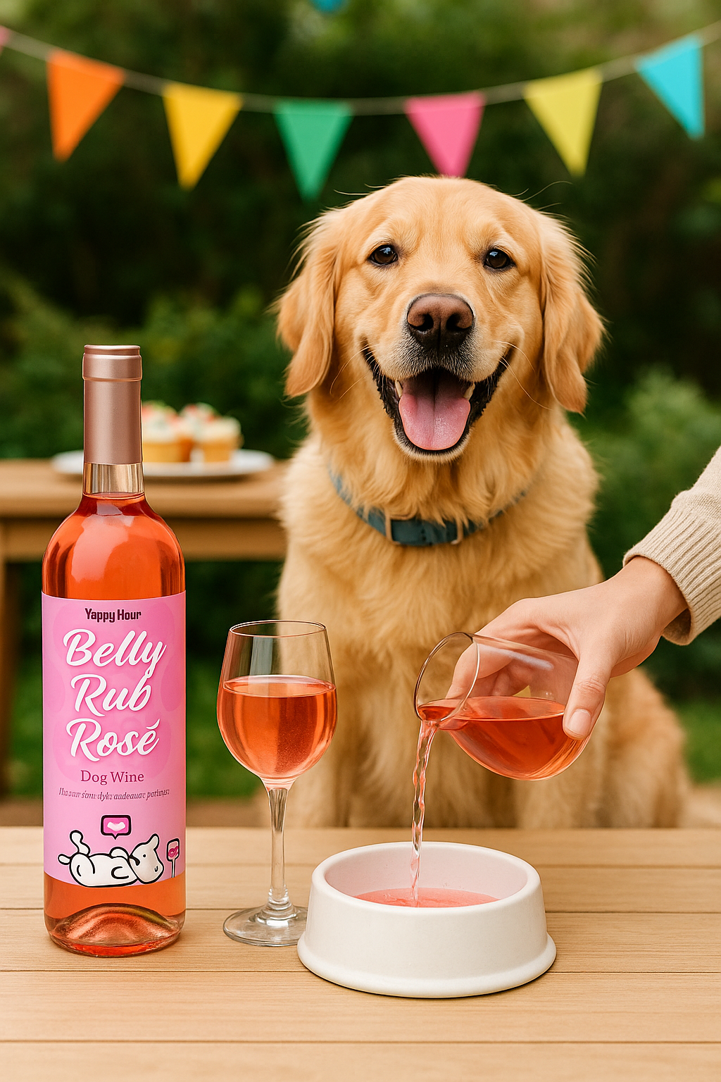 Yappy Hour - Belly Rub Rosé Dog Wine | 6ct | Watermelon - Doglicious Bakery Bites