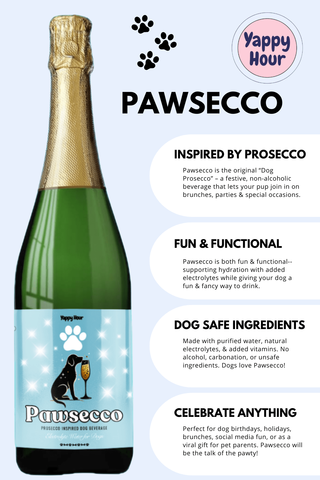 Yappy Hour - Pawsecco Dog Prosecco - Doglicious Bakery Bites