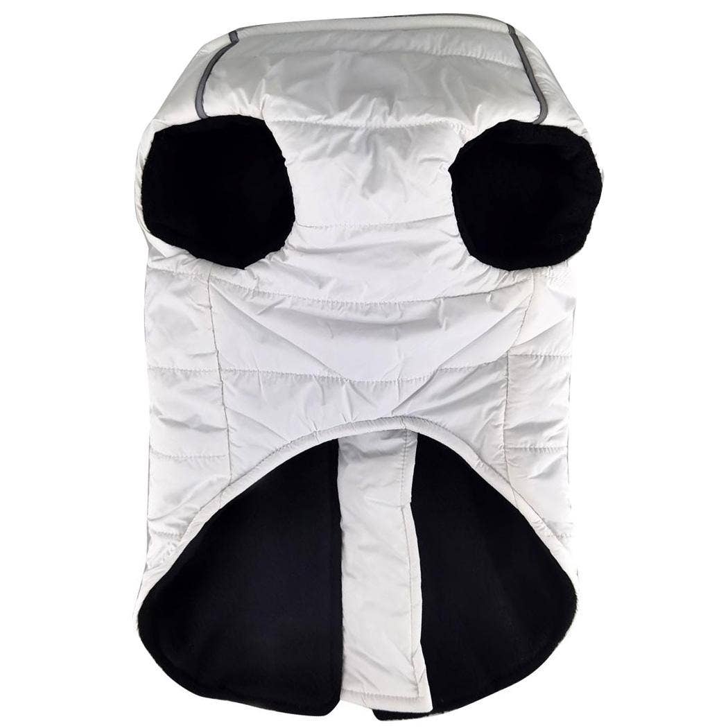 Zip-up Dog Puffer Vest - White - Doglicious Bakery Bites
