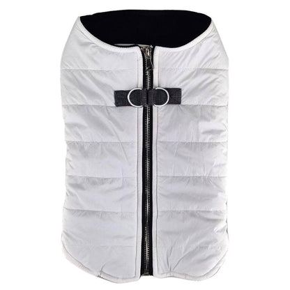Zip-up Dog Puffer Vest - White - Doglicious Bakery Bites